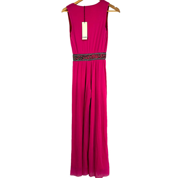 Fuzzi Jean Paul Gaultier NWT Sleeveless Chiffon Wide Leg Jumpsuit Pink Size Med - Picture 5 of 10